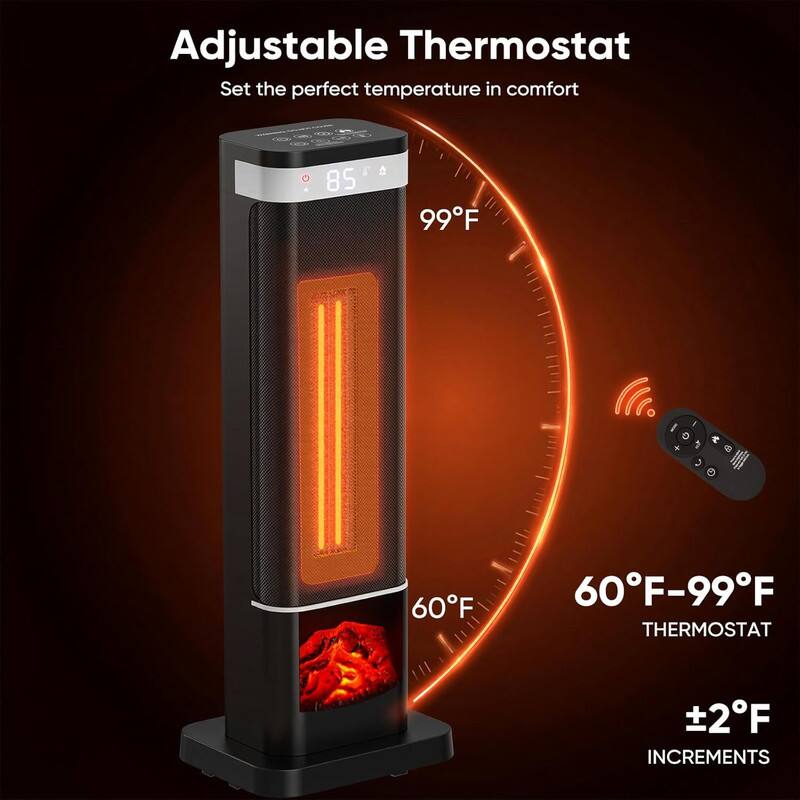 Adjustable Thermostat  
Set the perfect temperature in comfort  

60°F–99°F THERMOSTAT  
±2°F INCREMENTS