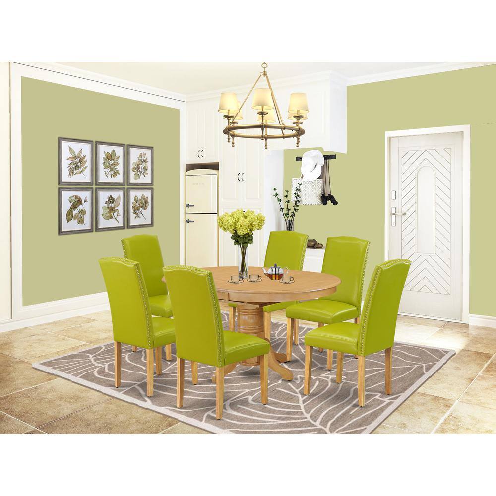 Left. East West Furniture - Dining Room Set Oak - Brown.