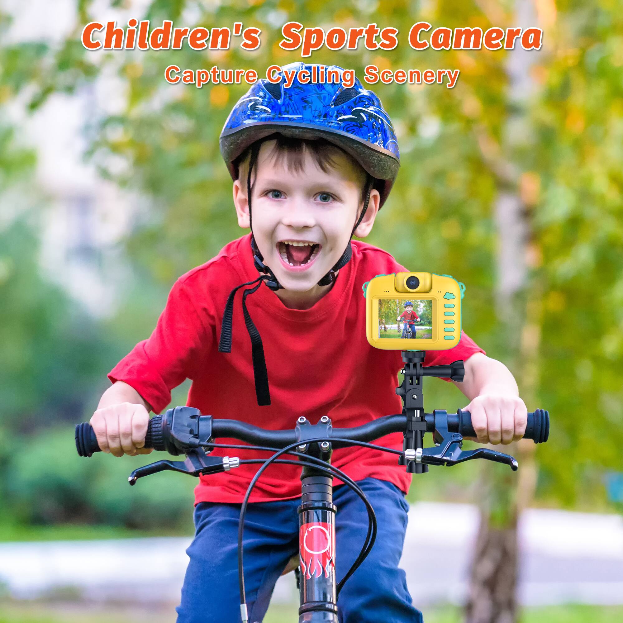 Children's Sports Camera Capture Cycling Scenery