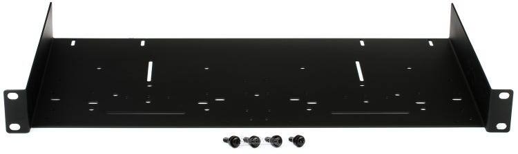 Left. Gator - 1U Universal Rack Shelf, 10" Deep, 16-Gauge Steel with Multi-Point Mounting Pattern, 44 lbs. Capacity.
