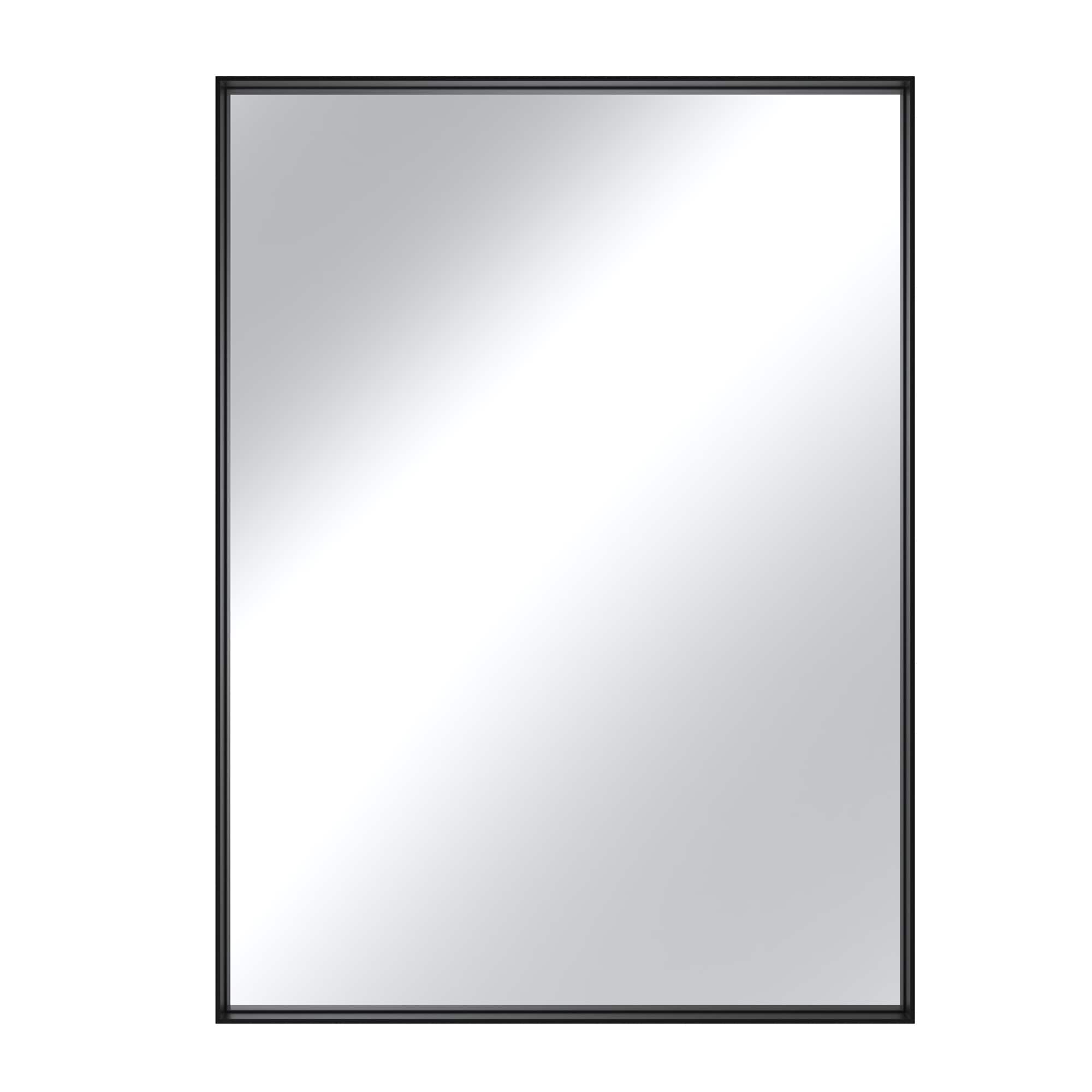 Boyel Living - 22 x 30 in Rectangle Square Right-Angle Mirror with Matte Black Aluminum Frame