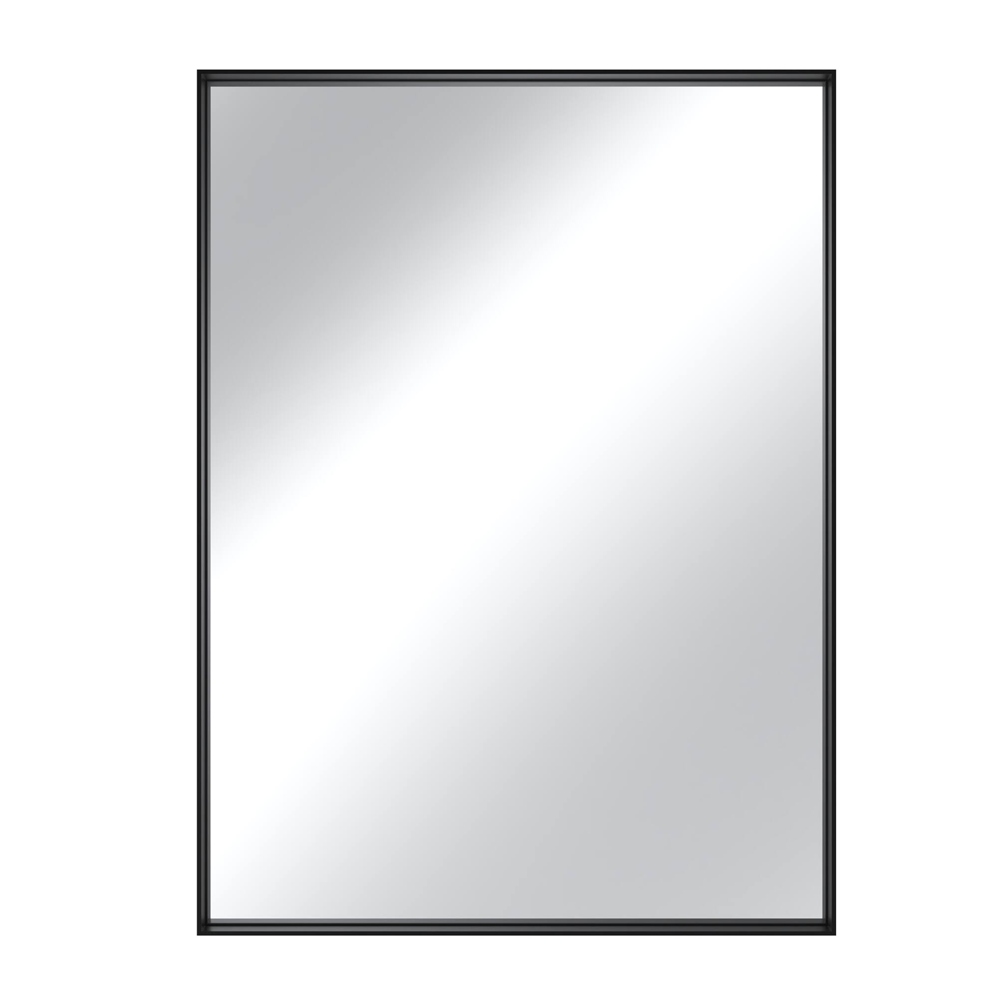 Front. Boyel Living - 22 x 30 in Rectangle Square Right-Angle Mirror with Matte Black Aluminum Frame.