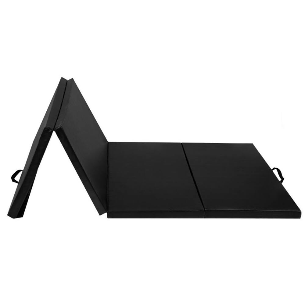 Alt View 4. Pefilos - 4 Feet x 10 Feet Thick Folding Panel Gymnastics Mat-Black, Folding Thick Exercise with Carrying Handles for Yoga Mat - Black.