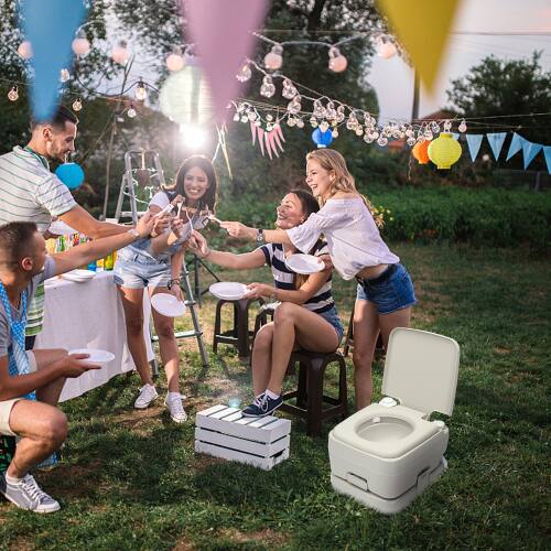 Alt View 5. Winado - Portable Toilet 2.6 Gallon Capacity, Removable Camping Toilet with Detachable Waste Tank for Camping Outdoor Travel - Gray.