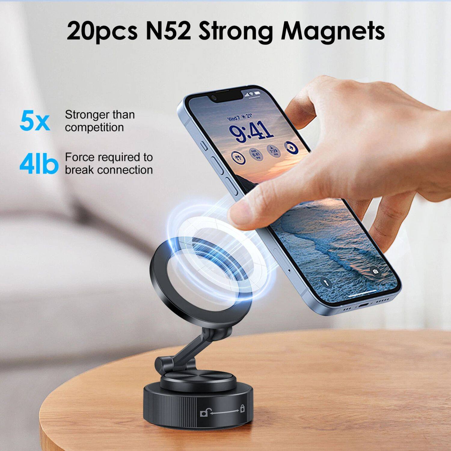 20pcs N52 Strong Magnets

5x Stronger than competition

4lb Force required to break connection