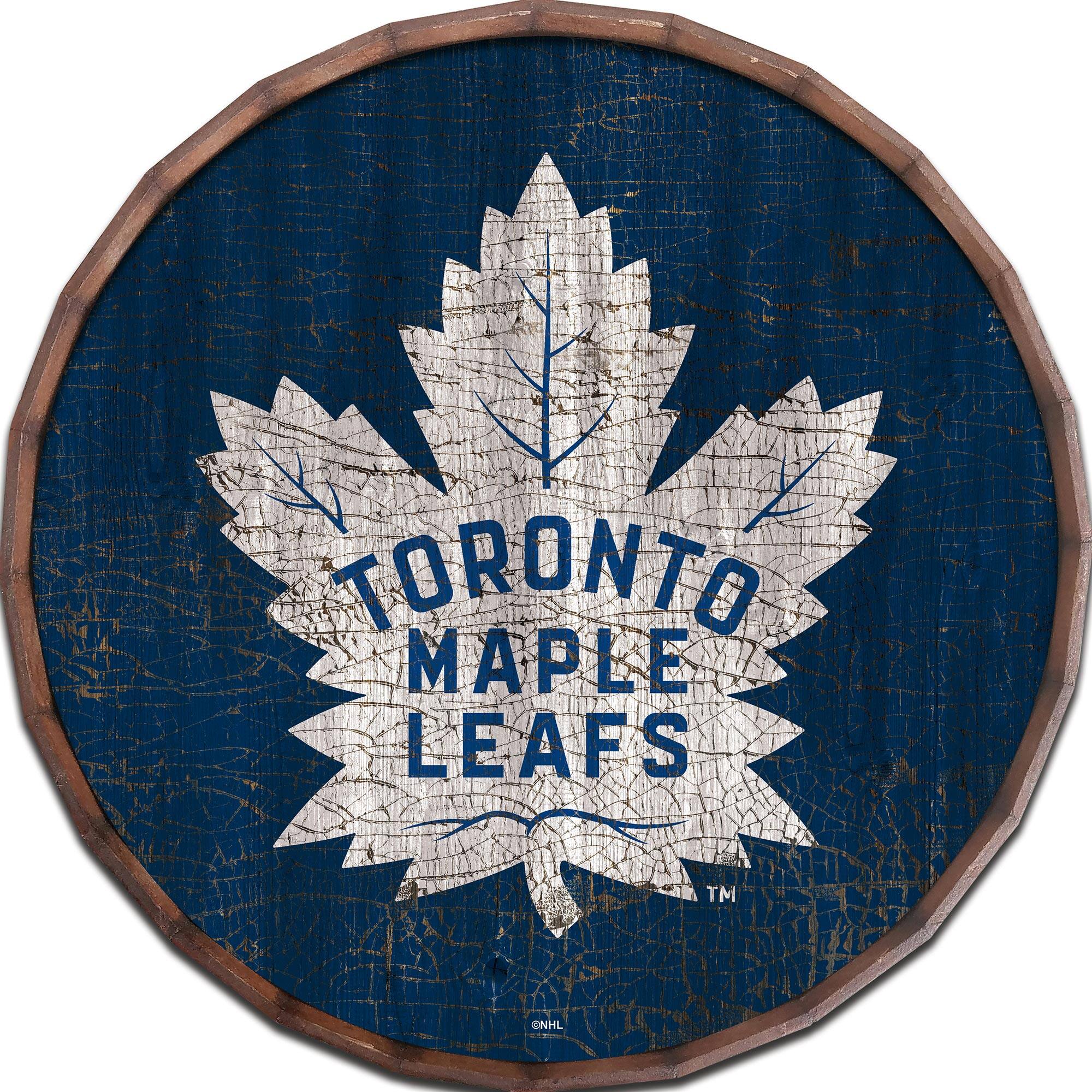 Fan Creations - Toronto Maple Leafs 24" Cracked Color Barrel Top Sign - Multicolor