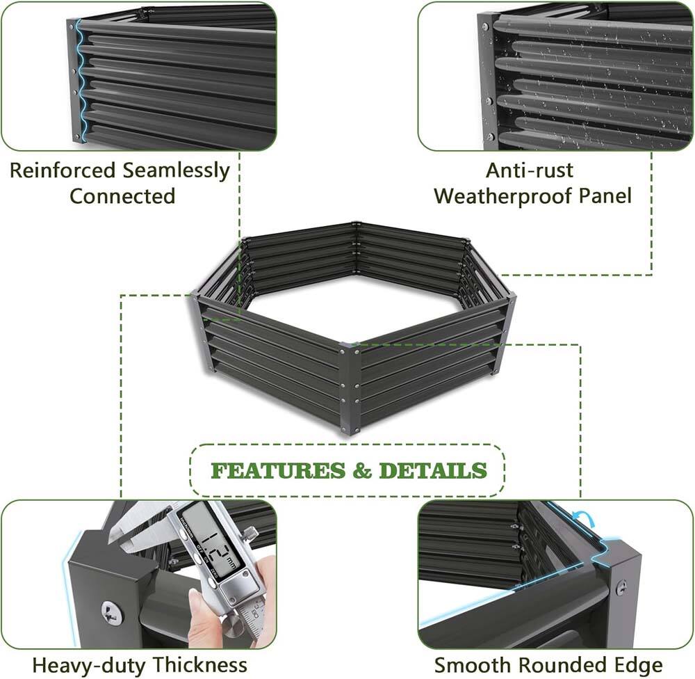 Reinforced Seamlessly Connected  
Anti-rust Weatherproof Panel  

FEATURES & DETAILS  

- Heavy-duty Thickness  
- Smooth Rounded Edge