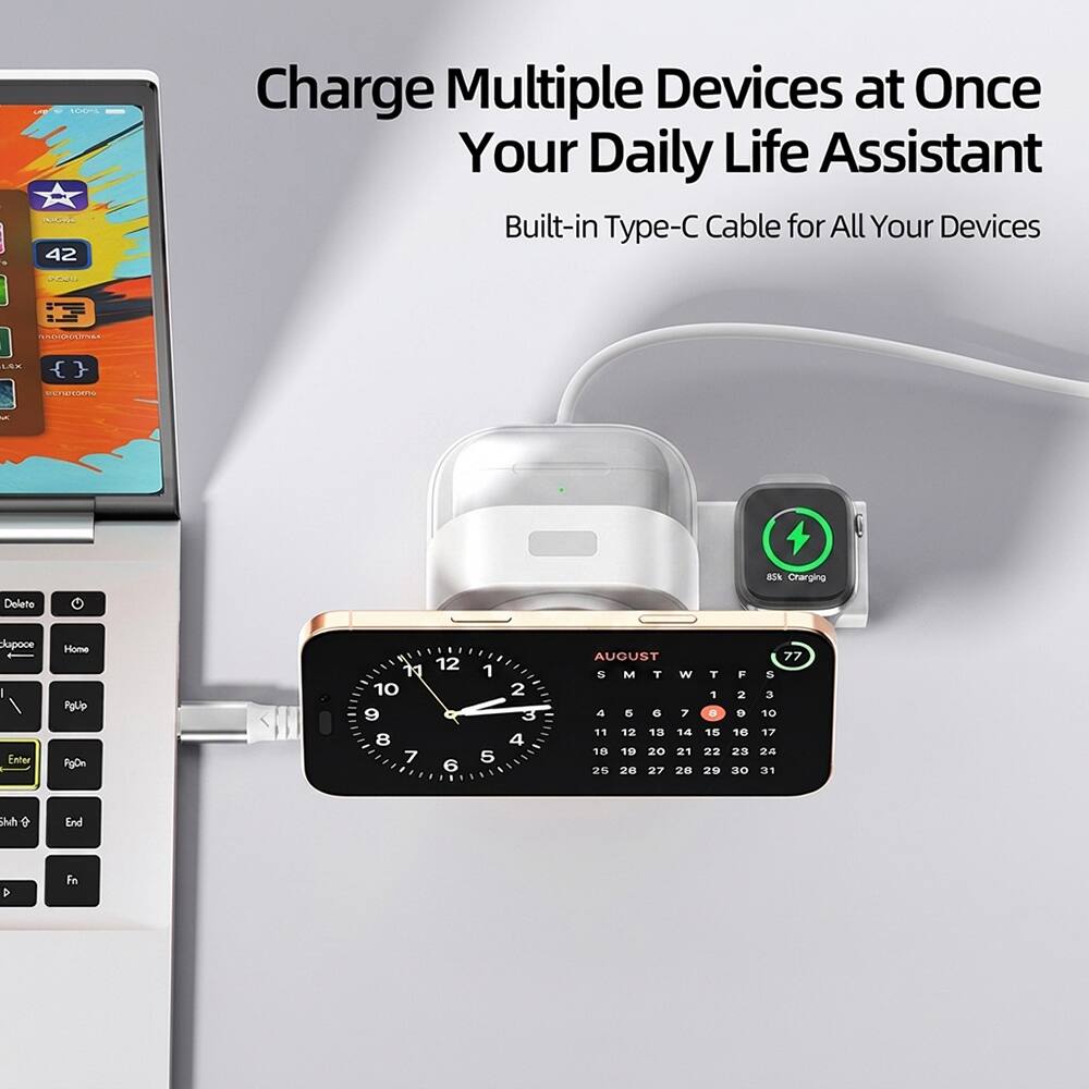 Charge Multiple Devices at Once  
Your Daily Life Assistant  
Built-in Type-C Cable for All Your Devices