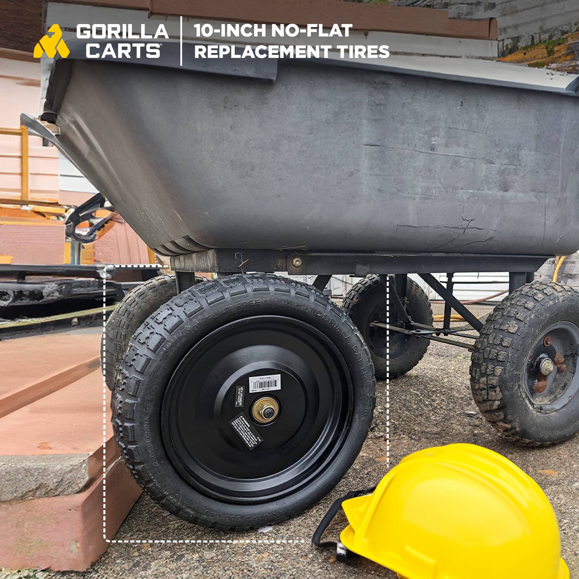GORILLA CARTS  
10-INCH NO-FLAT REPLACEMENT TIRES