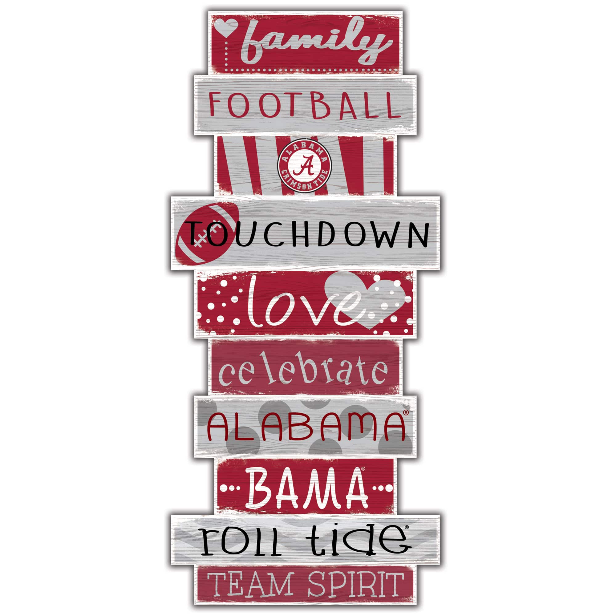 Fan Creations - Alabama Crimson Tide 5'' x 24'' Celebrations Stack Sign - Multicolor price history on PriceWatchPro