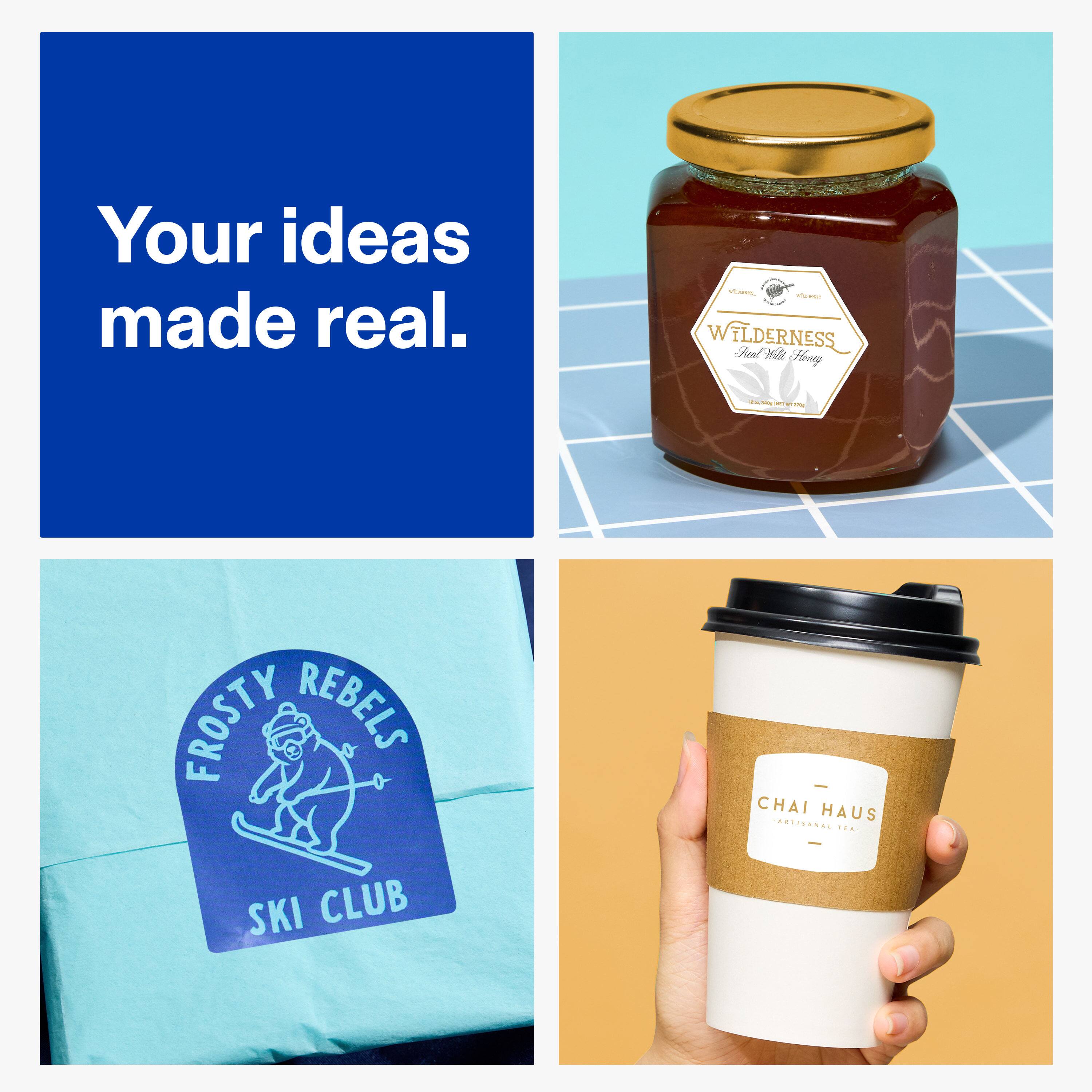 Your ideas made real.

vitamin, WILDERNESS Real Wildflower Honey

24 Realing NET THE

FROSTY REBELS SKI CLUB

- CHAI HAUS ARTISANAL TEA