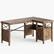 Alt View 11. Bestier - Farmhouse L-Shaped Computer Desk with Storage Cabinet and Bookshelf - 60" Wide - Brown.