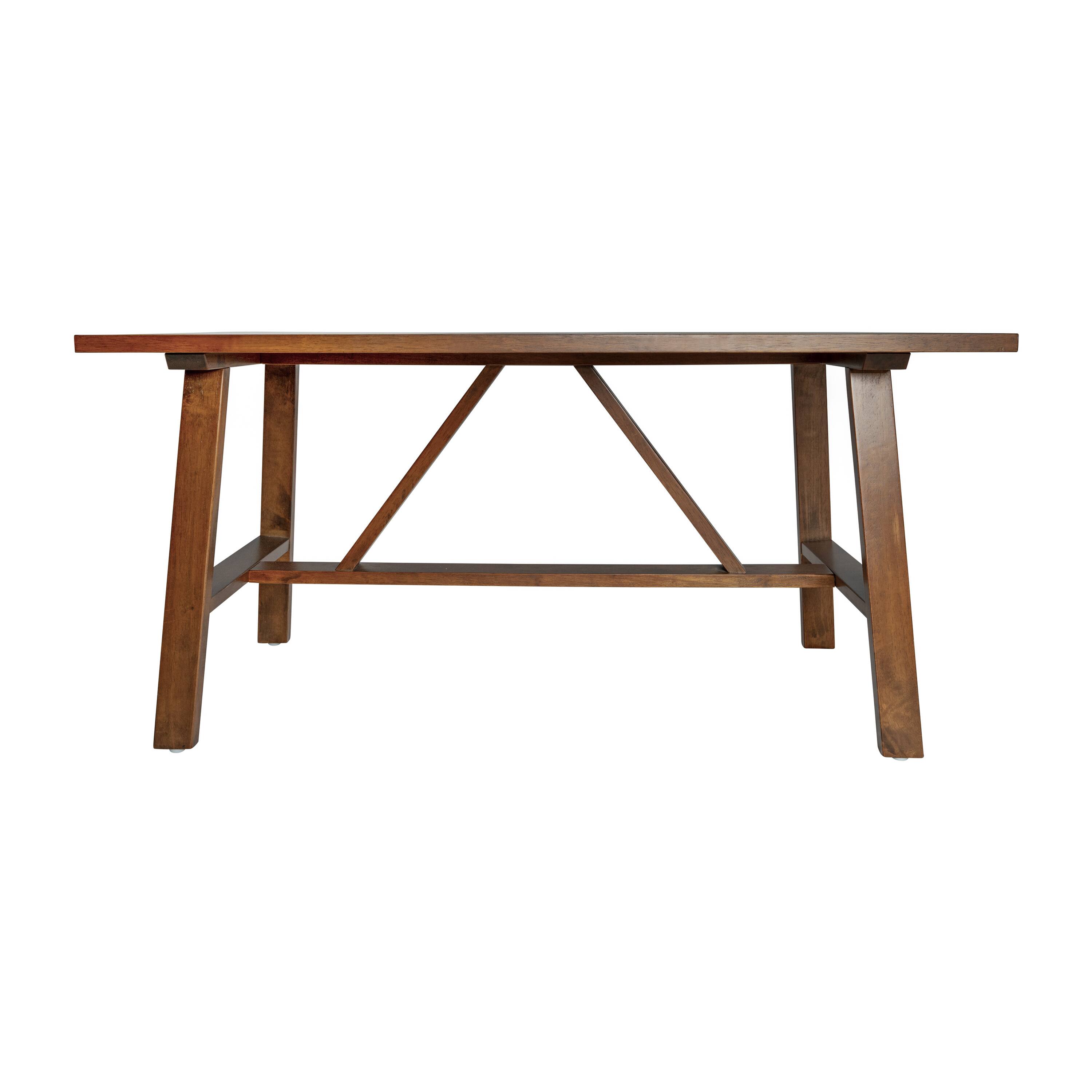 Angle. Flash Furniture - Eli Solid Wood Farmhouse Coffee Table, Trestle Style Accent Table in Walnut - Brown.