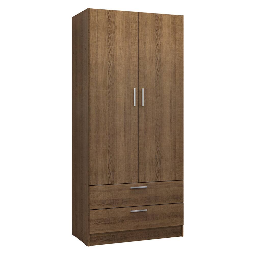 Angle. Madesa - Madesa Kitchen Pantry Storage Cabinet with 2 Doors, 2 Drawers, Ample Shelf and Hanging Space 31 Inch - Rustic - Rustic.