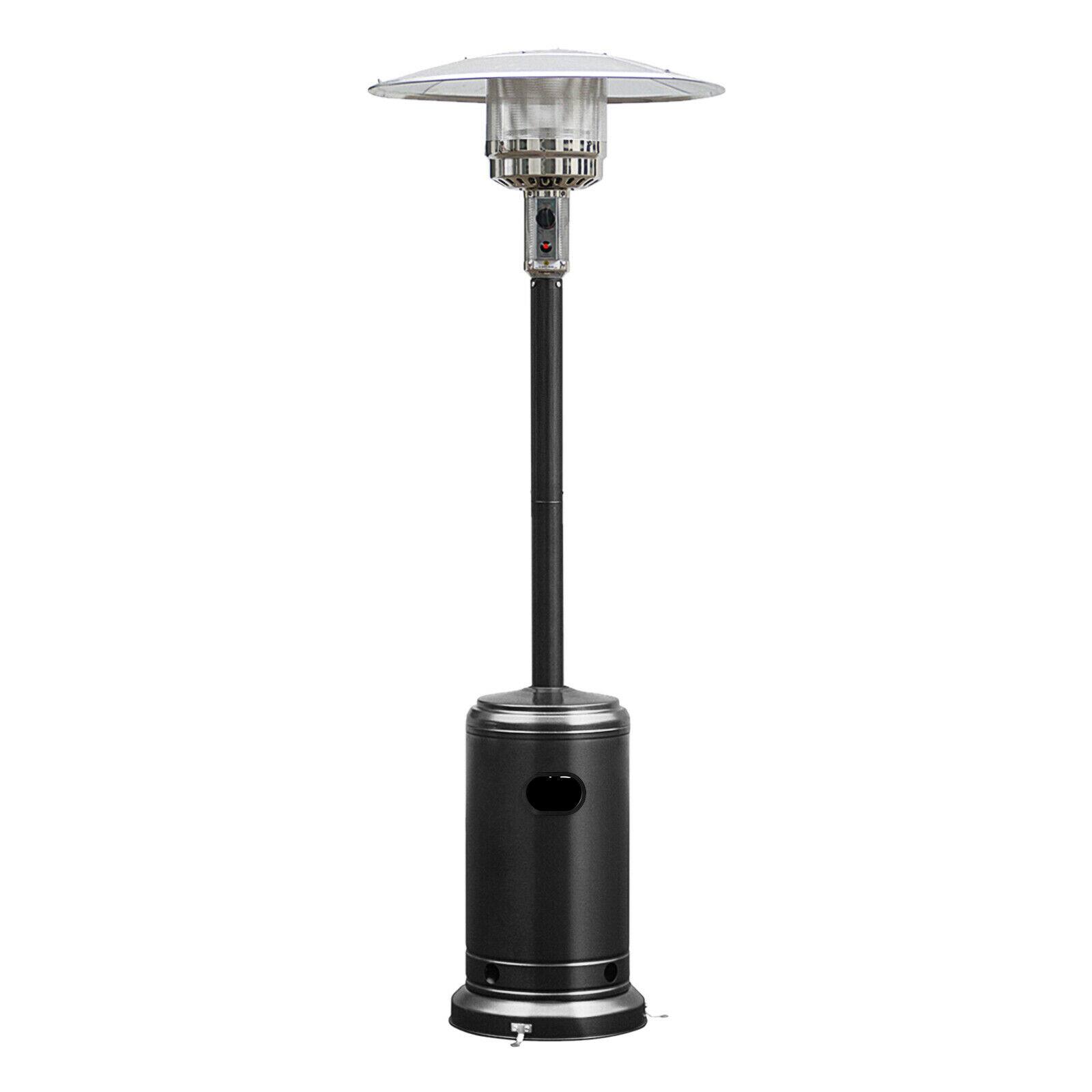 Alt View 6. Costway - Costway 48000 BTU Patio Standing Heater Stainless Steel Propane w/Wheels Black - Black.