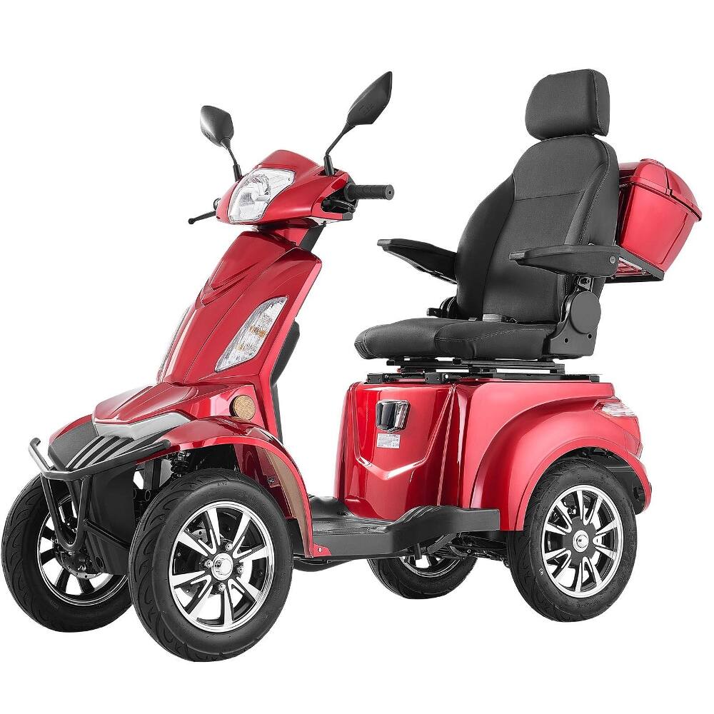 Alt View 6. Loheer - Loheer Heavy Duty 4-Wheel Mobility Scooter 500lbs Capacity All Terrain - Red.
