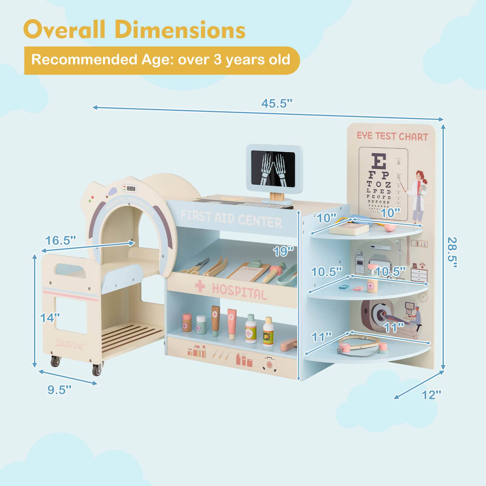 Overall Dimensions  
Recommended Age: over 3 years old  

45.5"  
16.5"  
14"  
9.5"  
10"  
10"  
10.5"  
10.5"  
11"  
11"  
19"  
10.5"  
10.5"  
11"  
12"  
28.5"  
8.5"