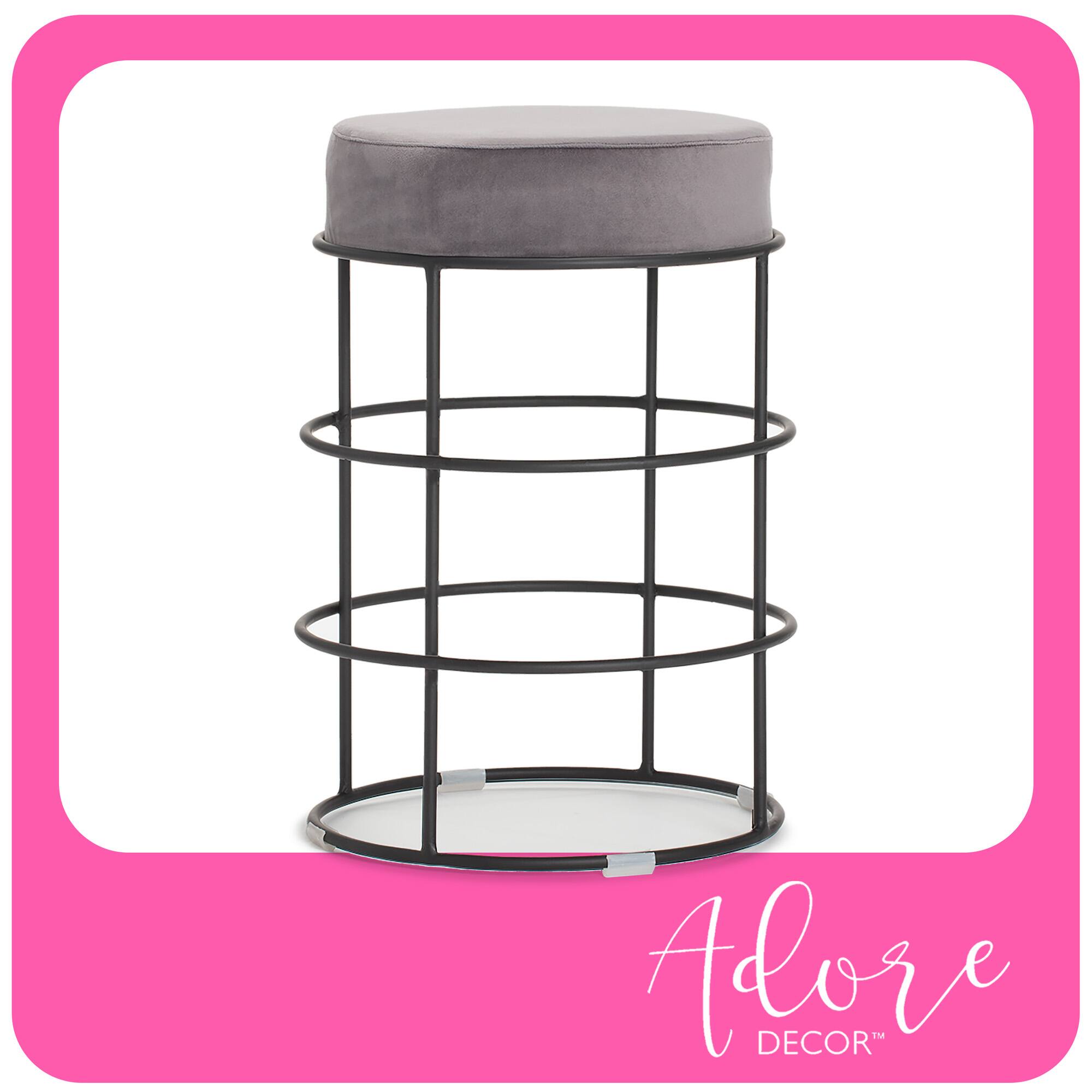 Best Buy Adore Decor Leone Stool Gray OTM10014A