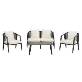 Mondawe - 4-Piece Durable and Comfortable Outdoor Seating Set - Beige