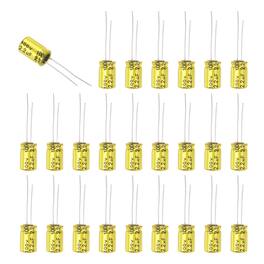 Unique Bargains - 50pcs 2.2uF 100V Non-Polarized Electrolytic Capacitor, 13x8mm Aluminum Audio Freq Divider for DIY Speaker/Car Amp - Gold