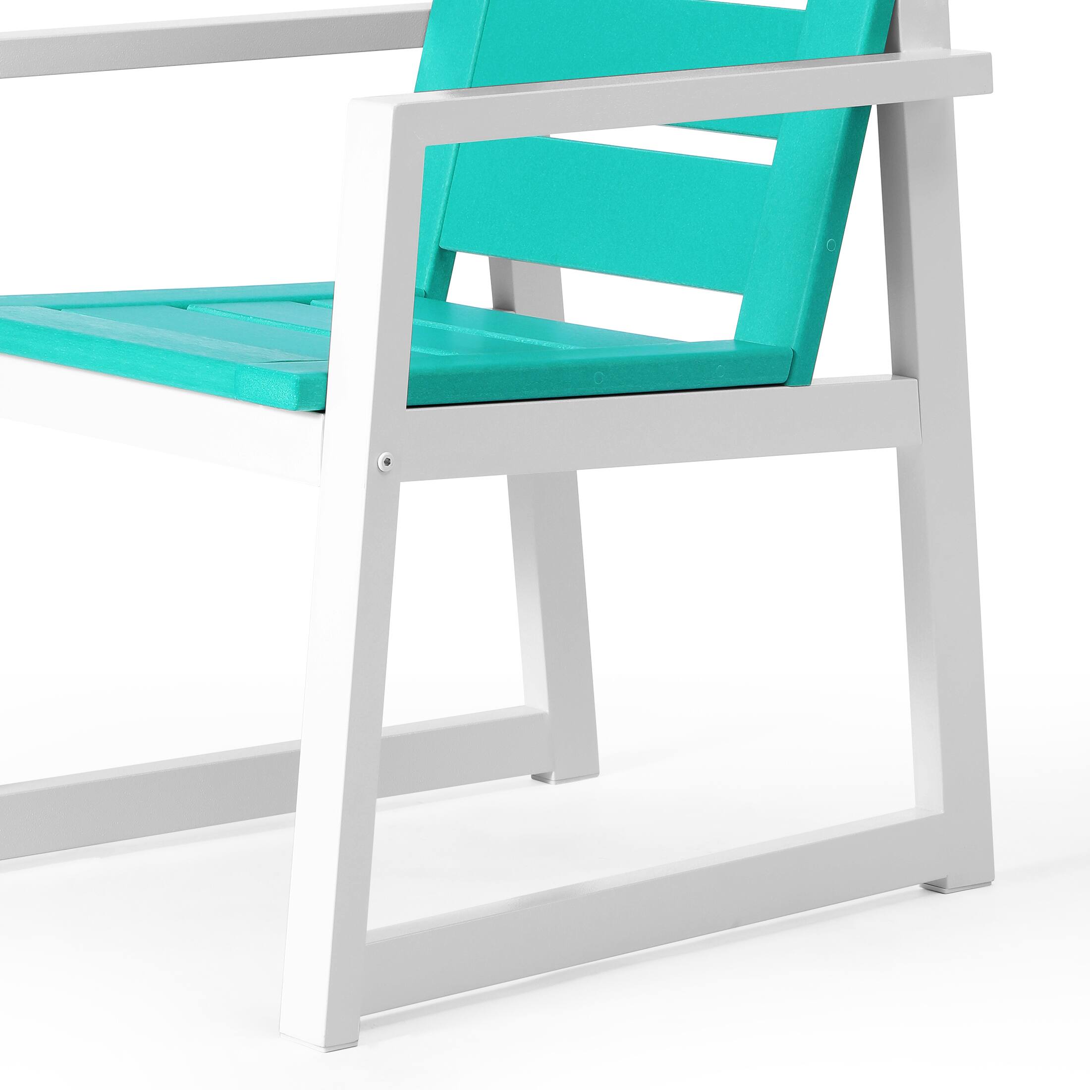 Alt View 3. WestinTrends - WestinTrends Cape May HDPE Outdoor Patio Dining Arm Chair - Turquoise.