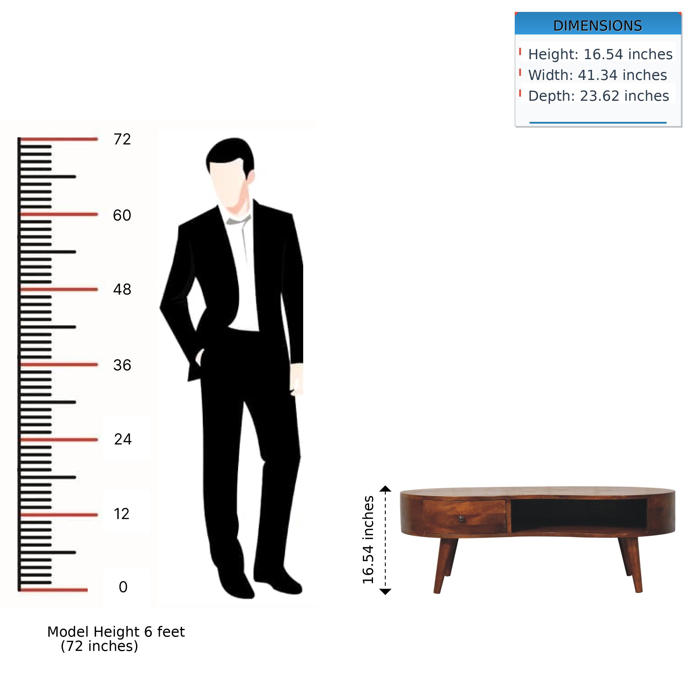 DIMENSIONS  
Height: 16.54 inches  
Width: 41.34 inches  
Depth: 23.62 inches  

Model Height 6 feet (72 inches)