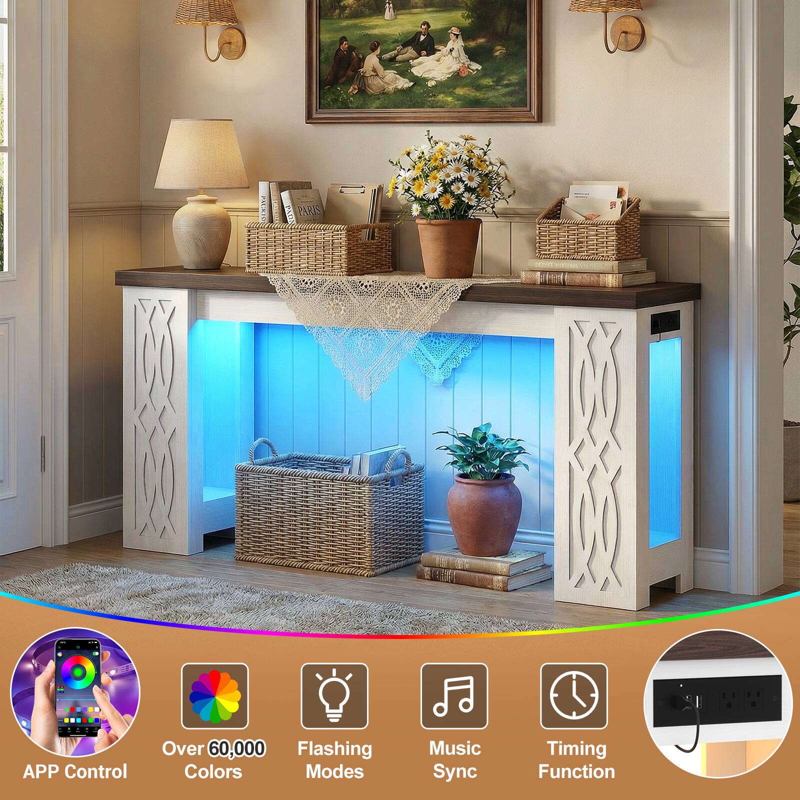 PARIS B APP Control Over 60,000 Flashing Colors Modes Music Sync Timing Function