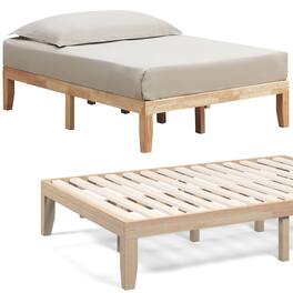 Ecooso - 14 Inch Full Wood Platform Bed Frame with Enhanced Slat Support - Natural