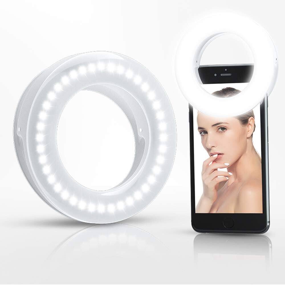 Schertz - Rechargeable Clip-On Selfie Ring Light – 40 LED Portable Fill Light