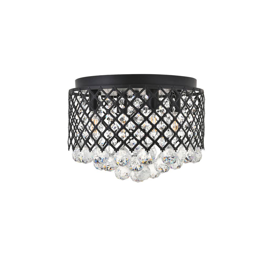 Alt View 6. Living District - Tully 4 light Matte Black Flush Mount - Matte Black And Clear.
