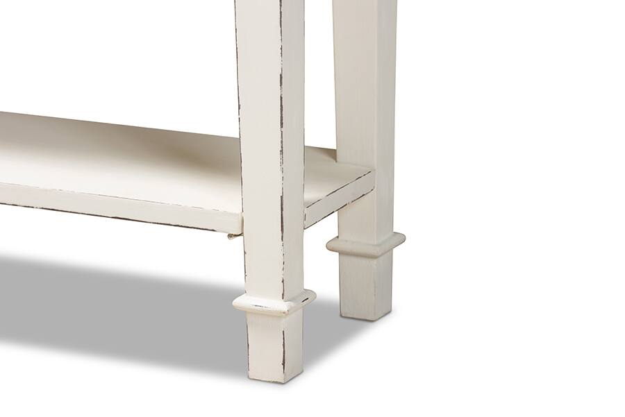 Alt View 2. Baxton Studio - Dauphine Traditional French Accent Console Table-1 Drawer - White/Light Brown.
