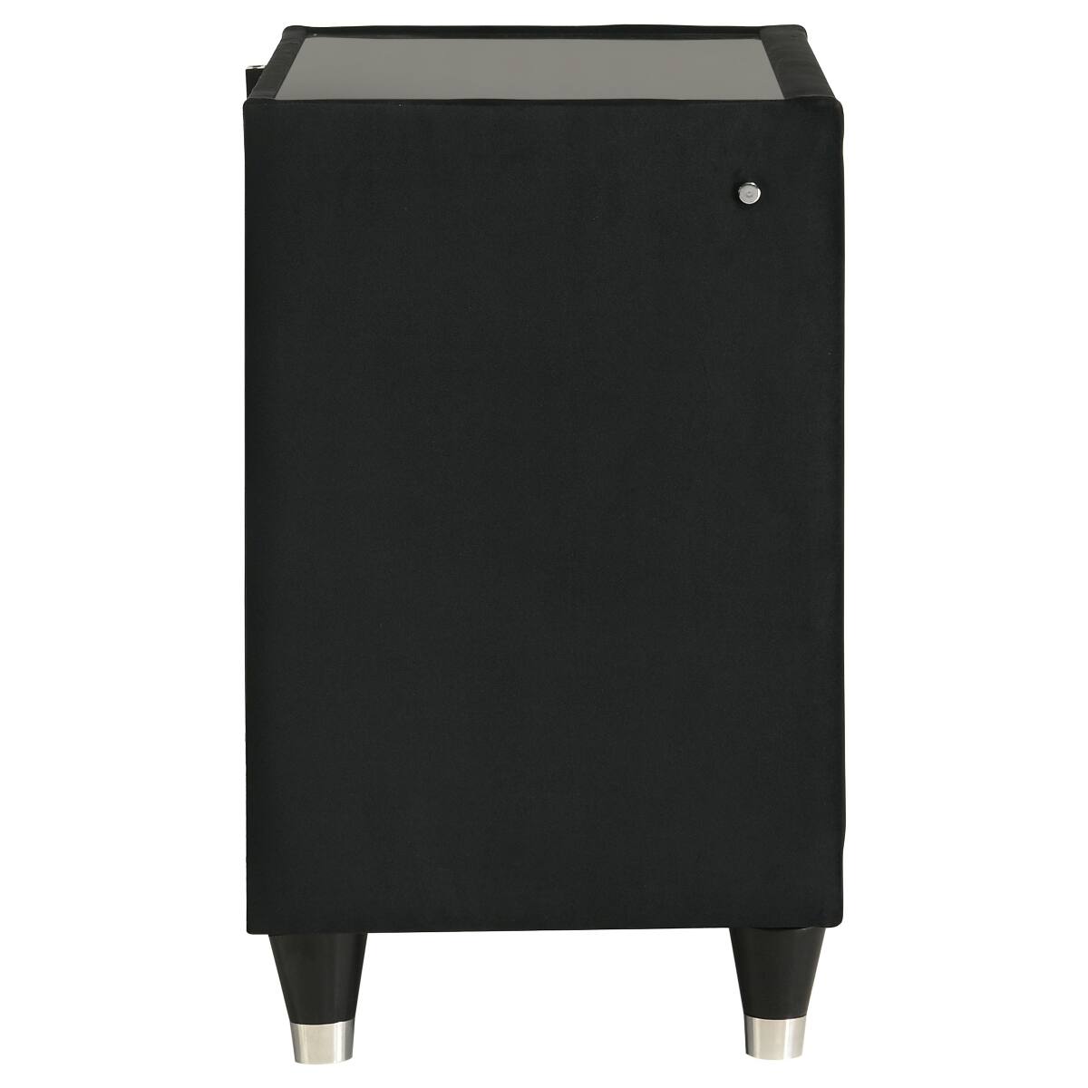 Alt View 1. Loheer - Loheer Black LED Nightstand with USB Charging Ports and Two Drawers - Black.