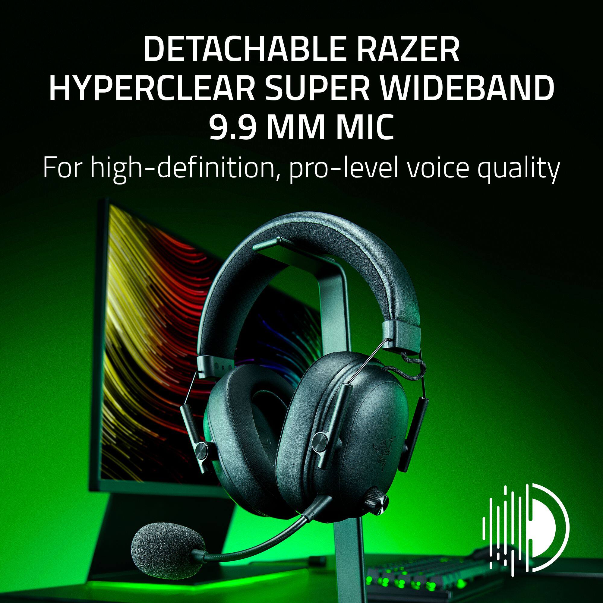 DETACHABLE RAZER HYPERCLEAR SUPER WIDEBAND 9.9 MM MIC For high-definition, pro-level voice quality