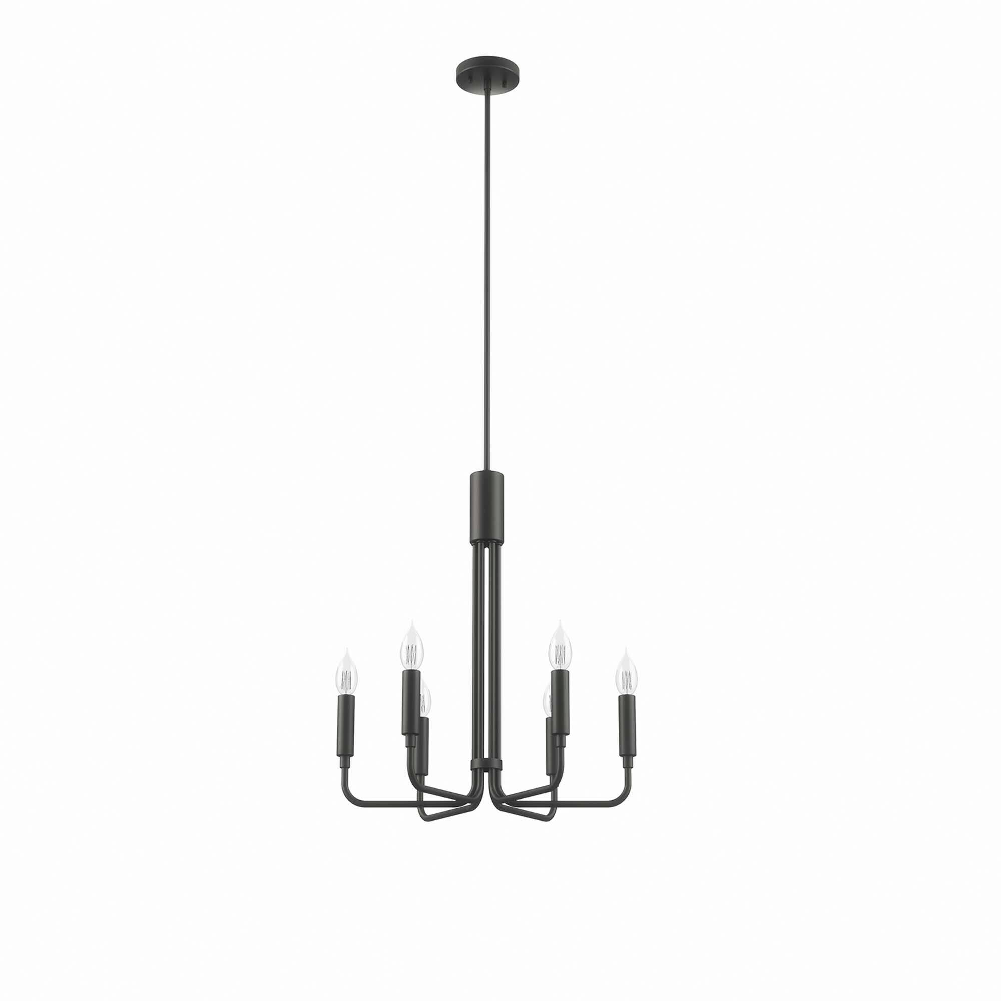 Angle. Modway - Rekindle 6-Light Chandelier by Modway - Black.