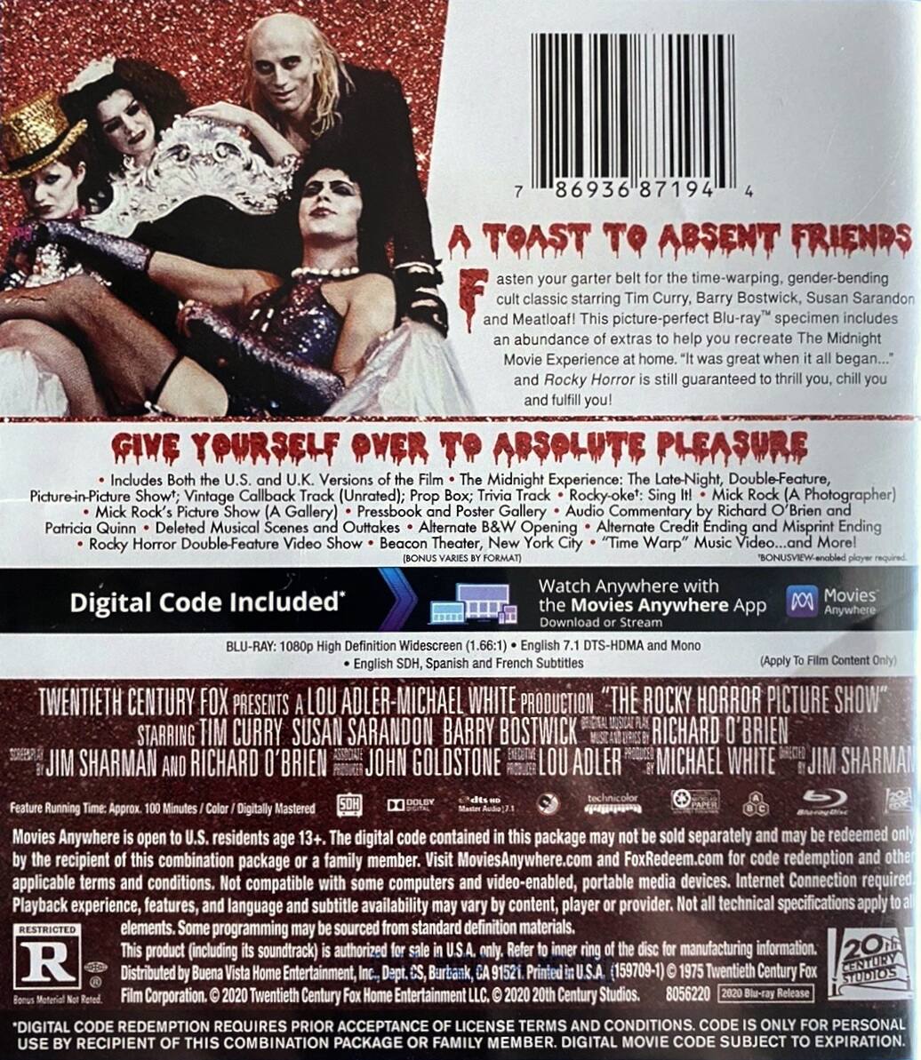 Alt View 1. Rocky Horror Picture Show (1975) (Blu-ray).