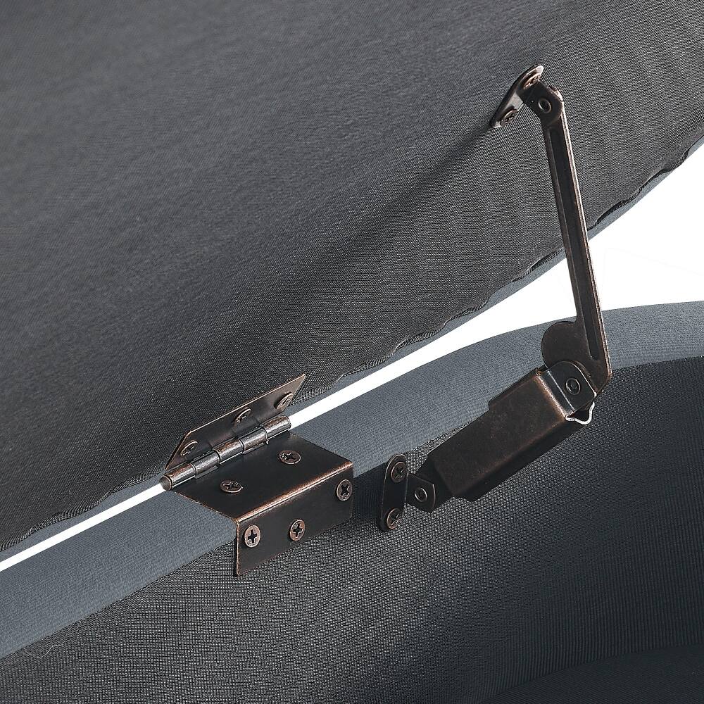 Alt View 3. Ropilly - Ropilly Oval Storage Ottoman Bench, Dark Gray Flannel Extra Seating with Metal Legs - Dark Gray.