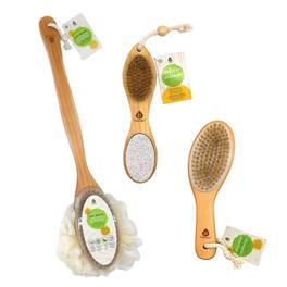 Pursonic - Exfoliation Essentials Kit – Dual Brush, Bath Body Brush, & 4-in-1 Foot Scrubber - Beige