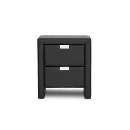 Baxton Studio - Frey Upholstered Modern Nightstand - Black