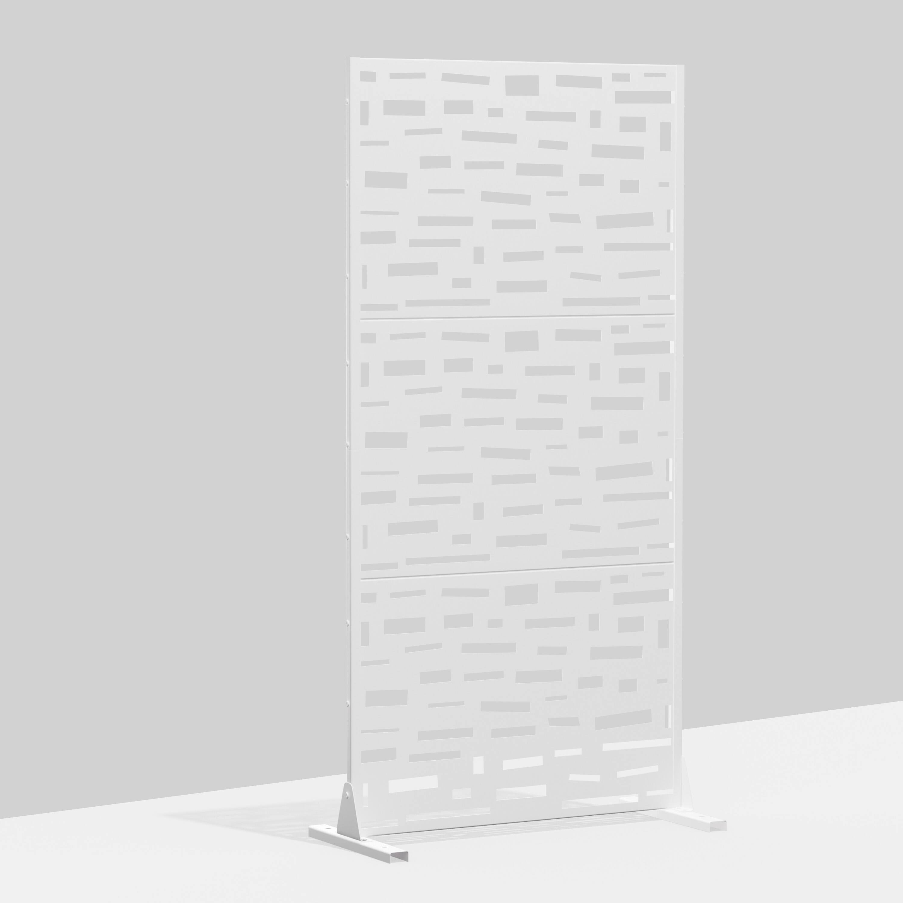 Angle. PexFix - 72 in. x 35 in. Gerald Pattern Metal Outdoor Privacy Screen & Panels, Freestanding Garden Divider Fence - White.