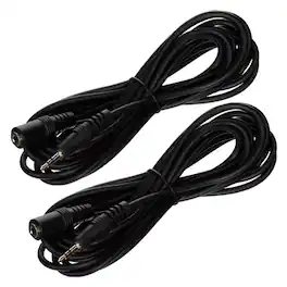Home Collection - 2-Pack 12FT 3.5mm Audio Aux Extension Cable - Black