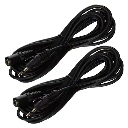 Front. Home Collection - 2-Pack 12FT 3.5mm Audio Aux Extension Cable - Black.
