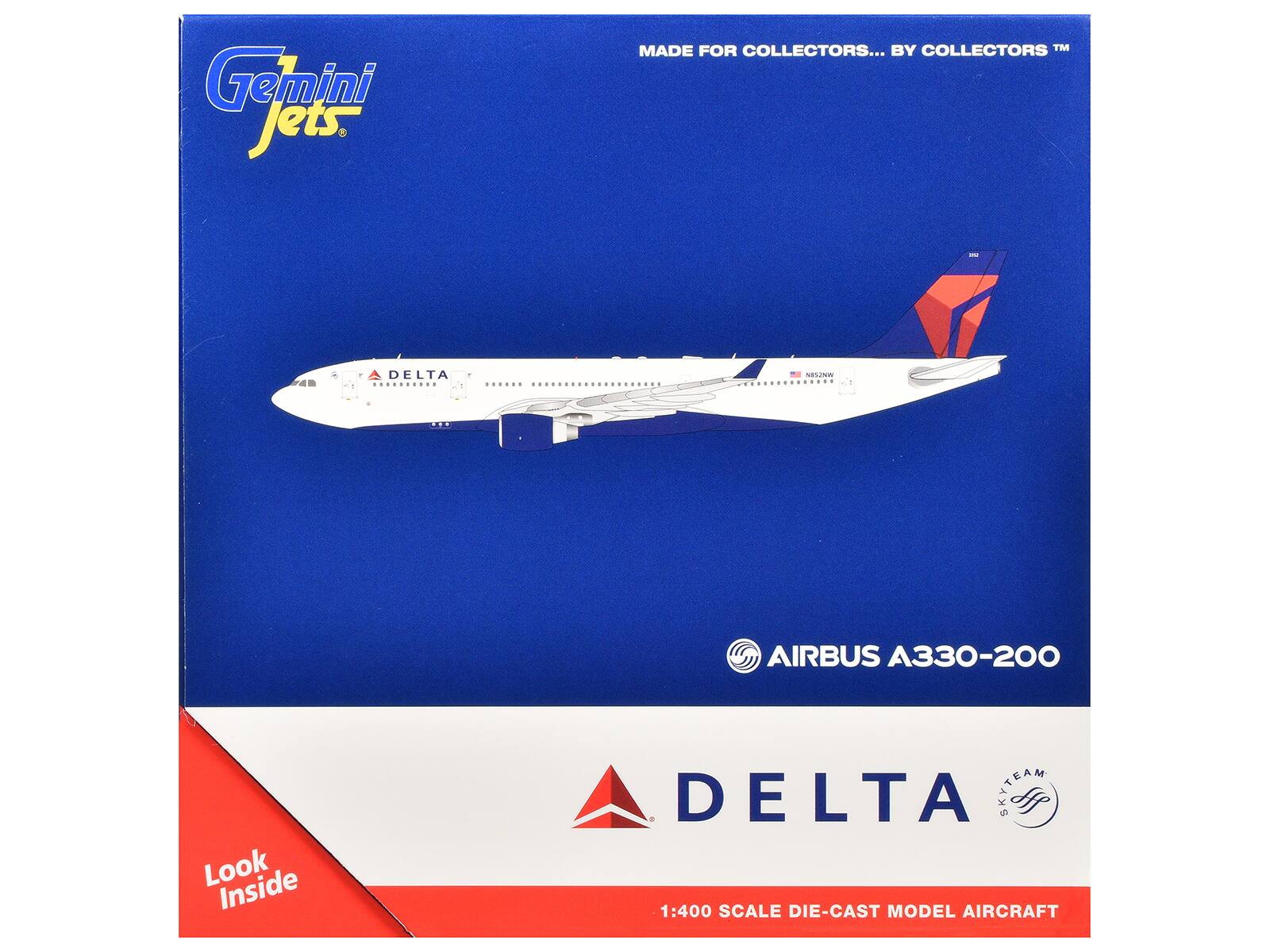 Gemini Jets. MADE FOR COLLECTORS... BY COLLECTORS™

DELTA

AIRBUS A330-200

Look Inside

DELTA SKYTEAM

1:400 SCALE DIE-CAST MODEL AIRCRAFT