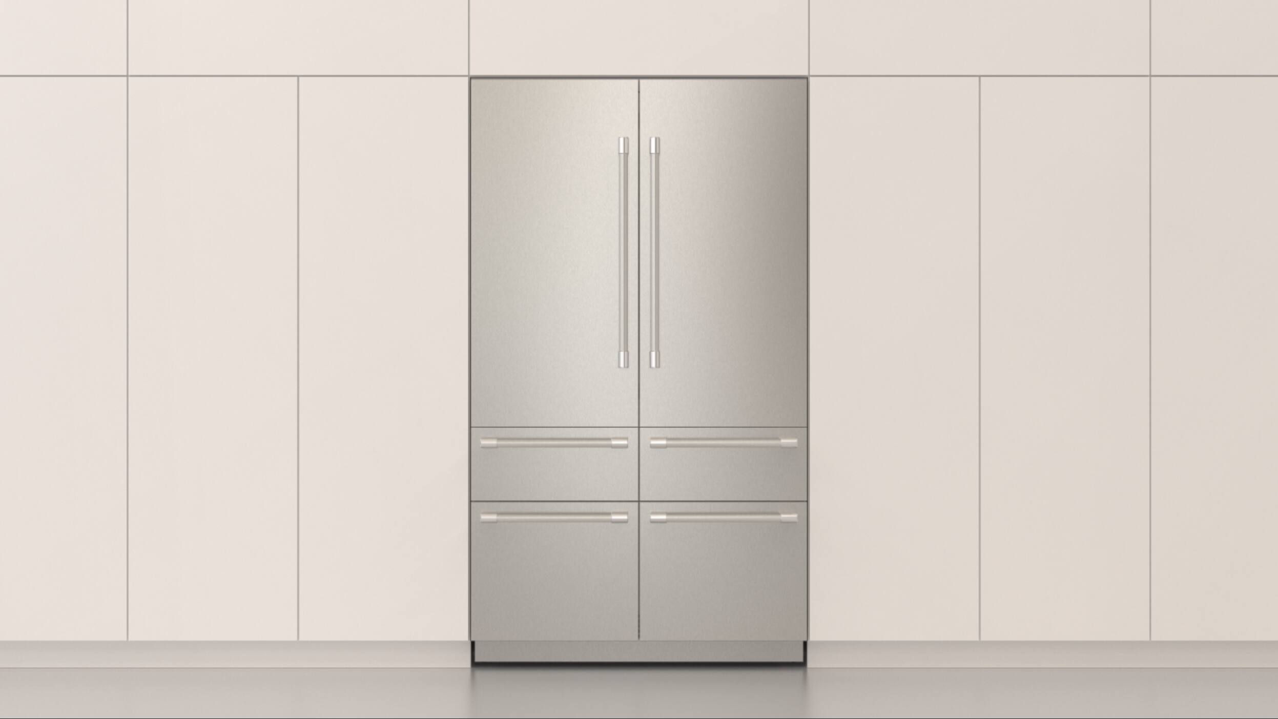 Alt View 3. Thermador - Freedom Collection 48 in Wide 26.8 Cu. Ft. Smart Built-in French Door Bottom Freezer Refrigerator, Professional Handles - Stainless Steel.