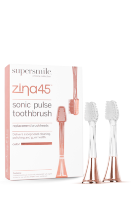SuperSmile - Zina45 Sonic Pulse Toothbrush Replacement Heads (2 pack) - Rose Gold