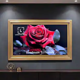 LAREDO FRAME FACTORY - 65 inch Handmade Tv frame for Samsung The Frame tv and Frame Pro Model - ANTIQUE GOLD
