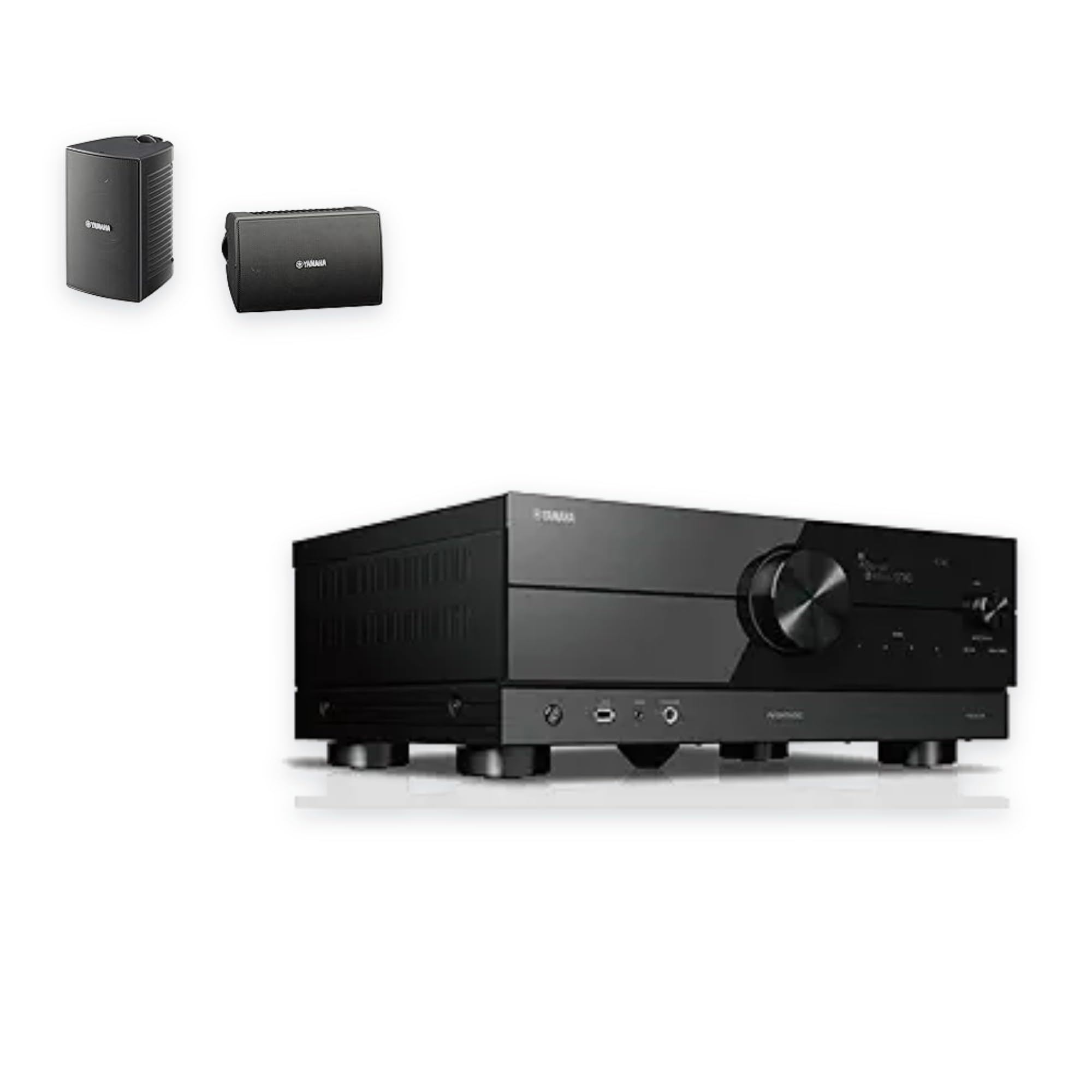 Front. Yamaha - RX-A2A 7.2-Channel 8K AV Receiver with Speaker Pair - Black.