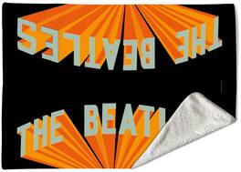 PopMarket - The Beatles - Rocksax - The Beatles - 70's Logo - Sherpa Fleece Blanket (60 in x 80 in) - Multicolor