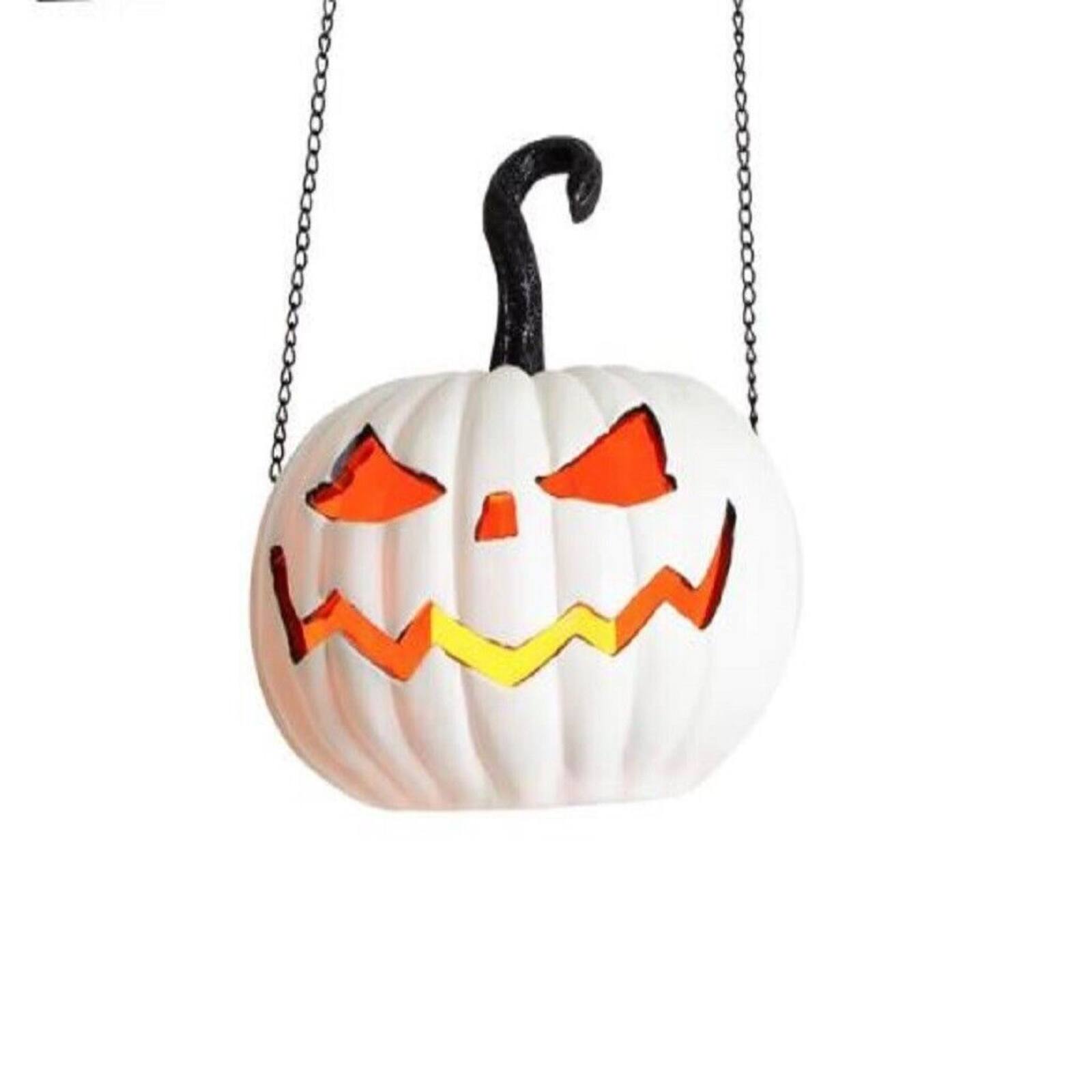 Front. K&K Interiors - K&K Interiors LED White Jack O Lantern Pumpkin Arrow Replacement Sign 7.5 inch Diameter - Arrow Sold Separately - White.