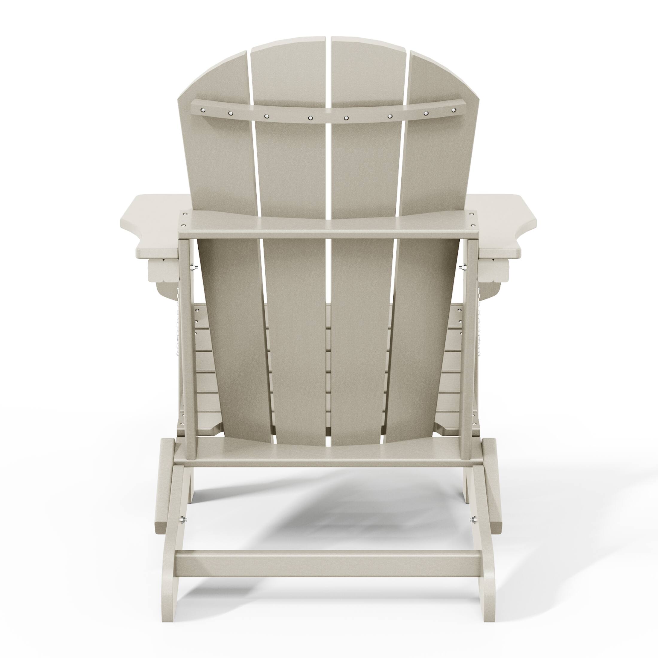 Alt View 2. WestinTrends - WestinTrends Malibu Outdoor HDPE Folding Poly Adirondack Chairs (Set of 2) - Sand.