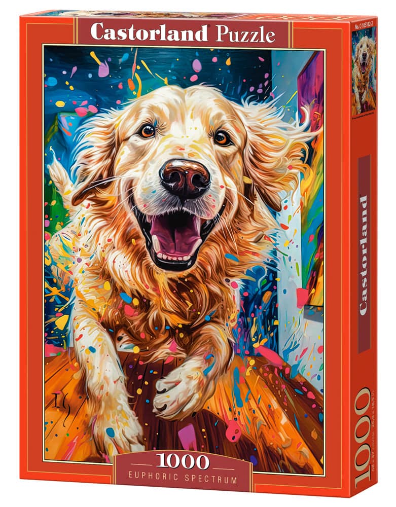 Castorland - 1000 Piece Jigsaw Puzzles, Euphoric Spectrum, Pet, Animal Puzzles, Dog, Adult Puzzle, C-105182-2 - Red